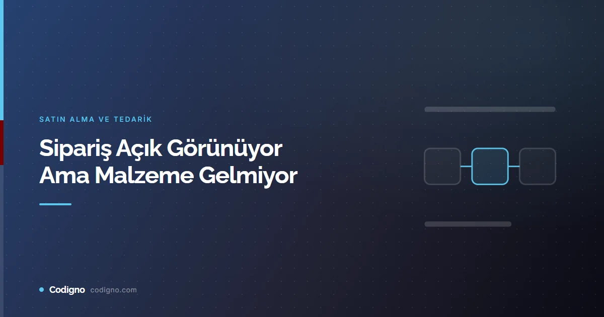 Sipariş Açık Görünüyor Ama Malzeme Gelmiyor