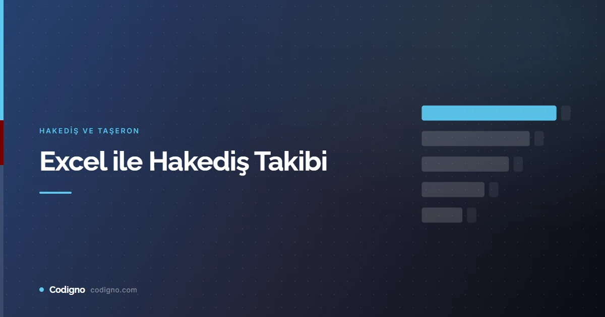 Excel ile Hakediş Takibi