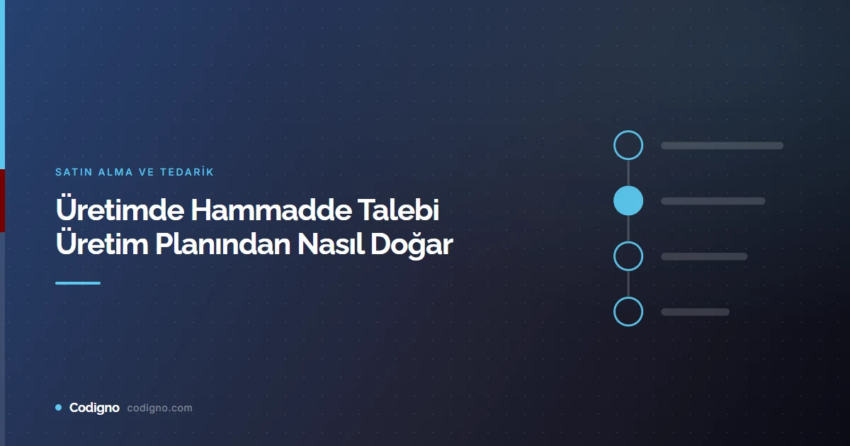 Üretimde Hammadde Talebi Üretim Planından Nasıl Doğar