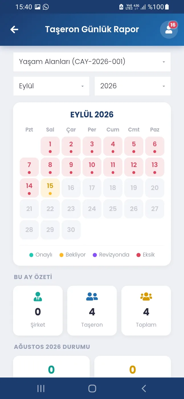 Codigno Mobil günlük rapor: saha ekibi raporu telefondan giriyor.